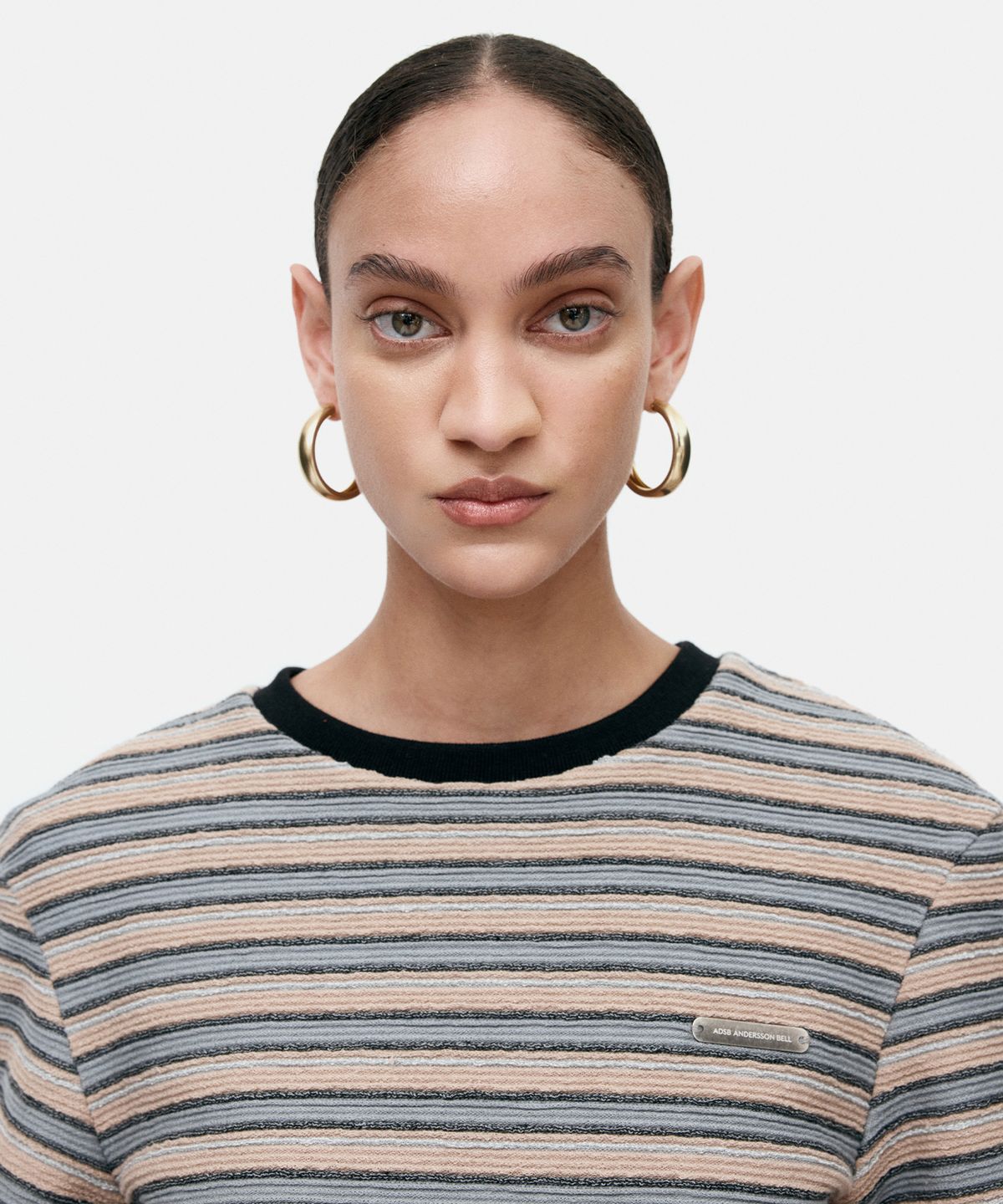 앤더슨벨(ADSB ANDERSSON BELL) MULTI STRIPE LS T-SHIRTS atb1335w(BEIGE / BRICK)