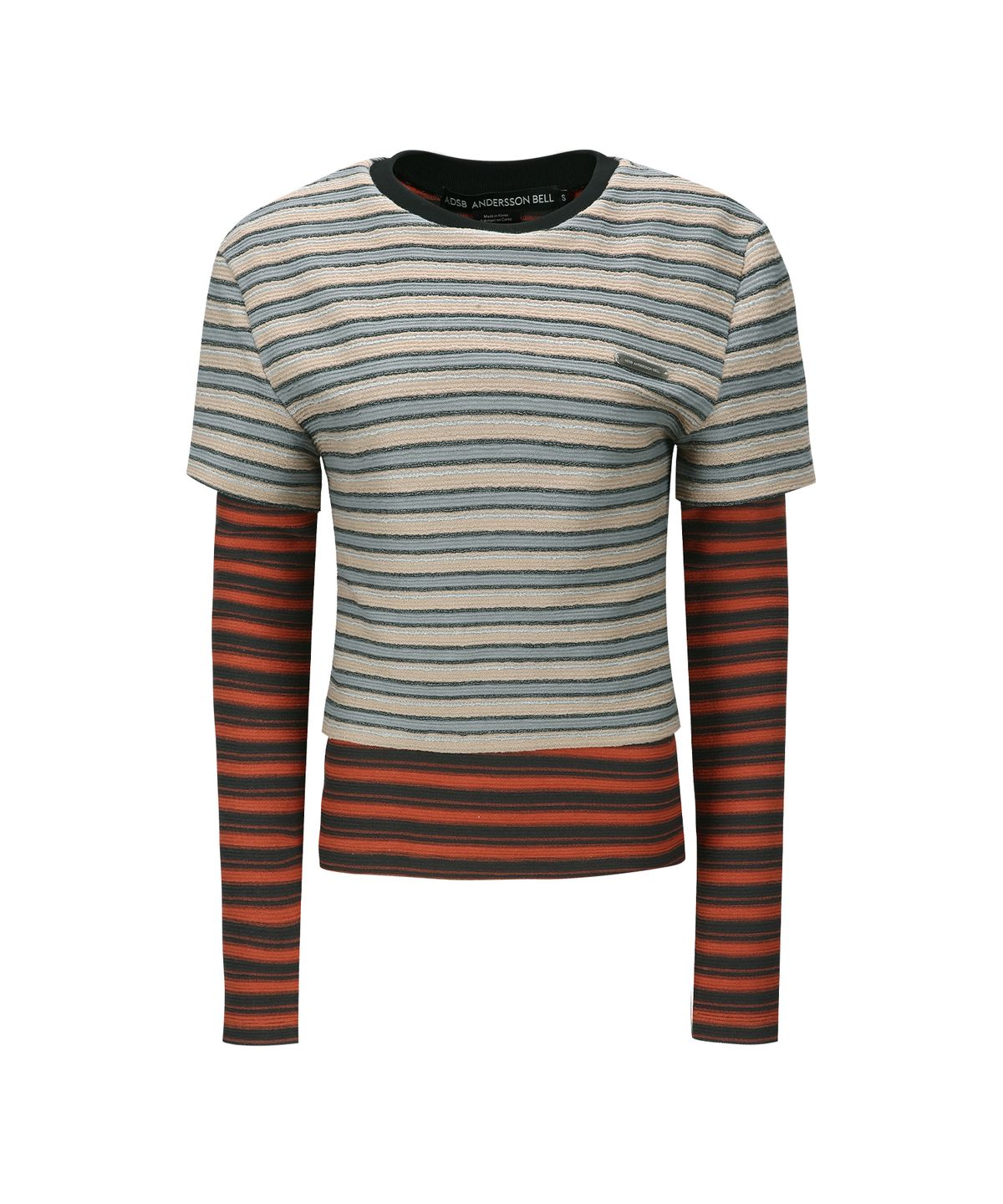앤더슨벨(ADSB ANDERSSON BELL) MULTI STRIPE LS T-SHIRTS atb1335w(BEIGE / BRICK)