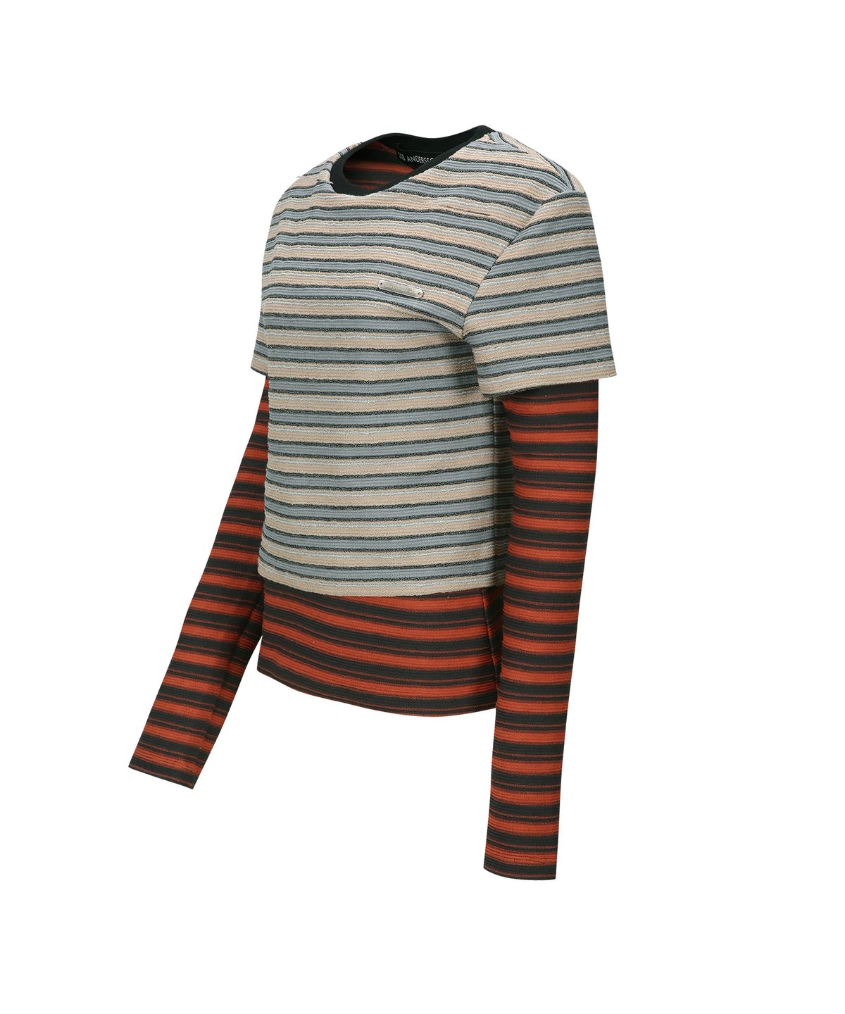 앤더슨벨(ADSB ANDERSSON BELL) MULTI STRIPE LS T-SHIRTS atb1335w(BEIGE / BRICK)