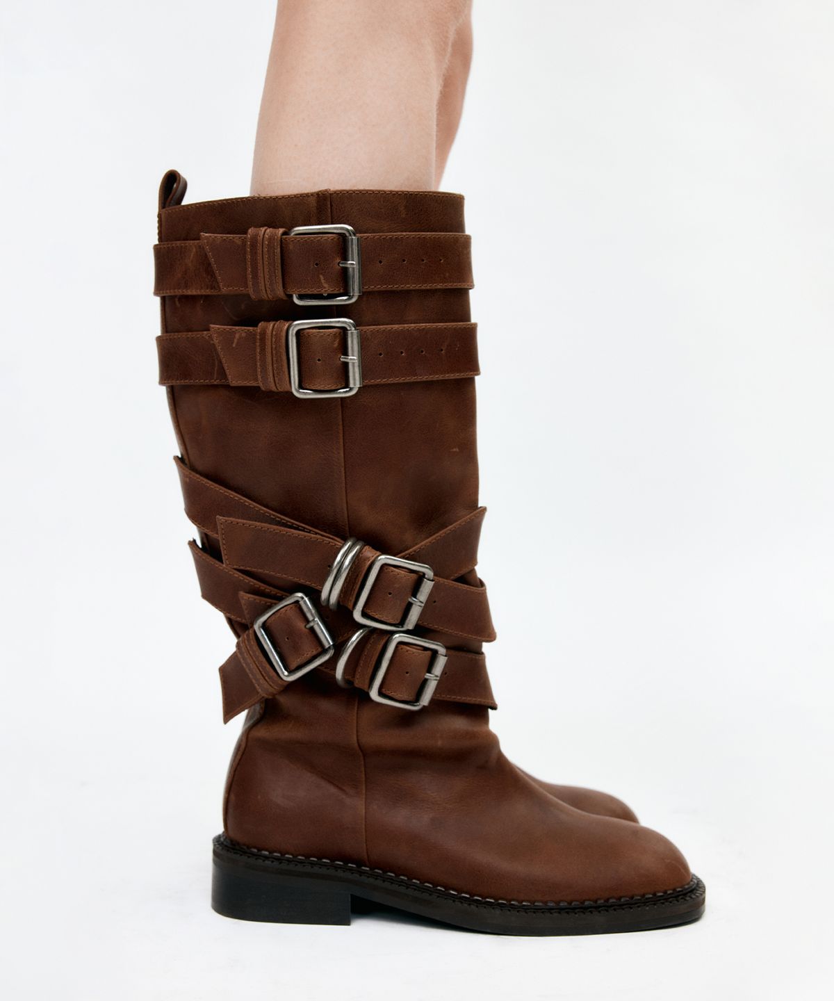 앤더슨벨(ADSB ANDERSSON BELL) LAYERED STRAP BOOTS aaa484w(BROWN)