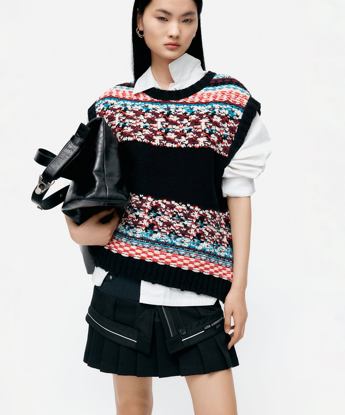 앤더슨벨(ADSB ANDERSSON BELL) INSIDE OUT PLEATS SKIRT apa844w(BLACK)