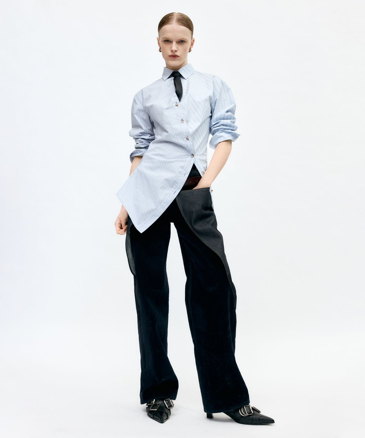 앤더슨벨(ADSB ANDERSSON BELL) TWIST STRIPE SHIRTS atb1362w(BLUE)