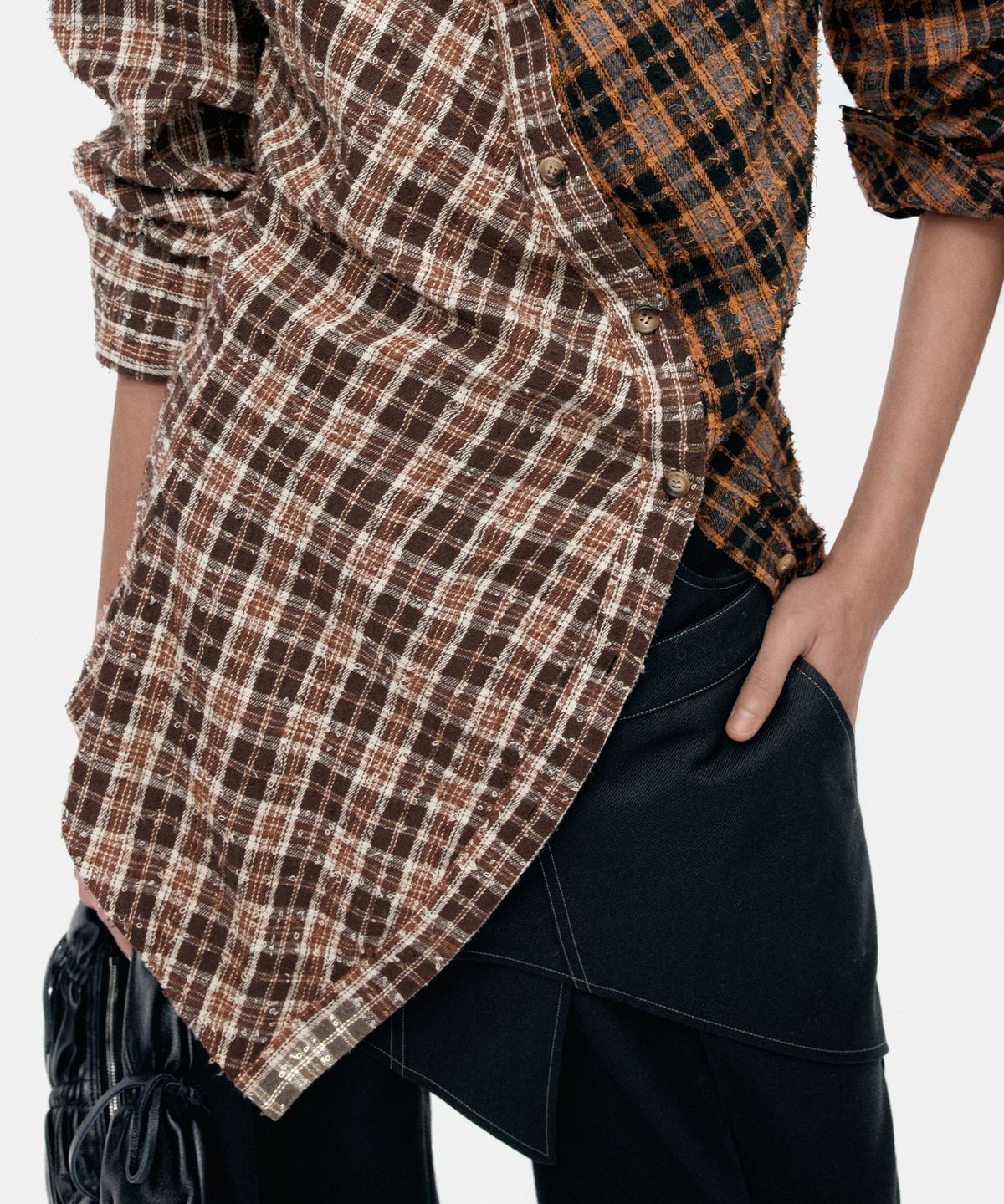 앤더슨벨(ADSB ANDERSSON BELL) TWIST CHECK SHIRTS atb1361w(BROWN)