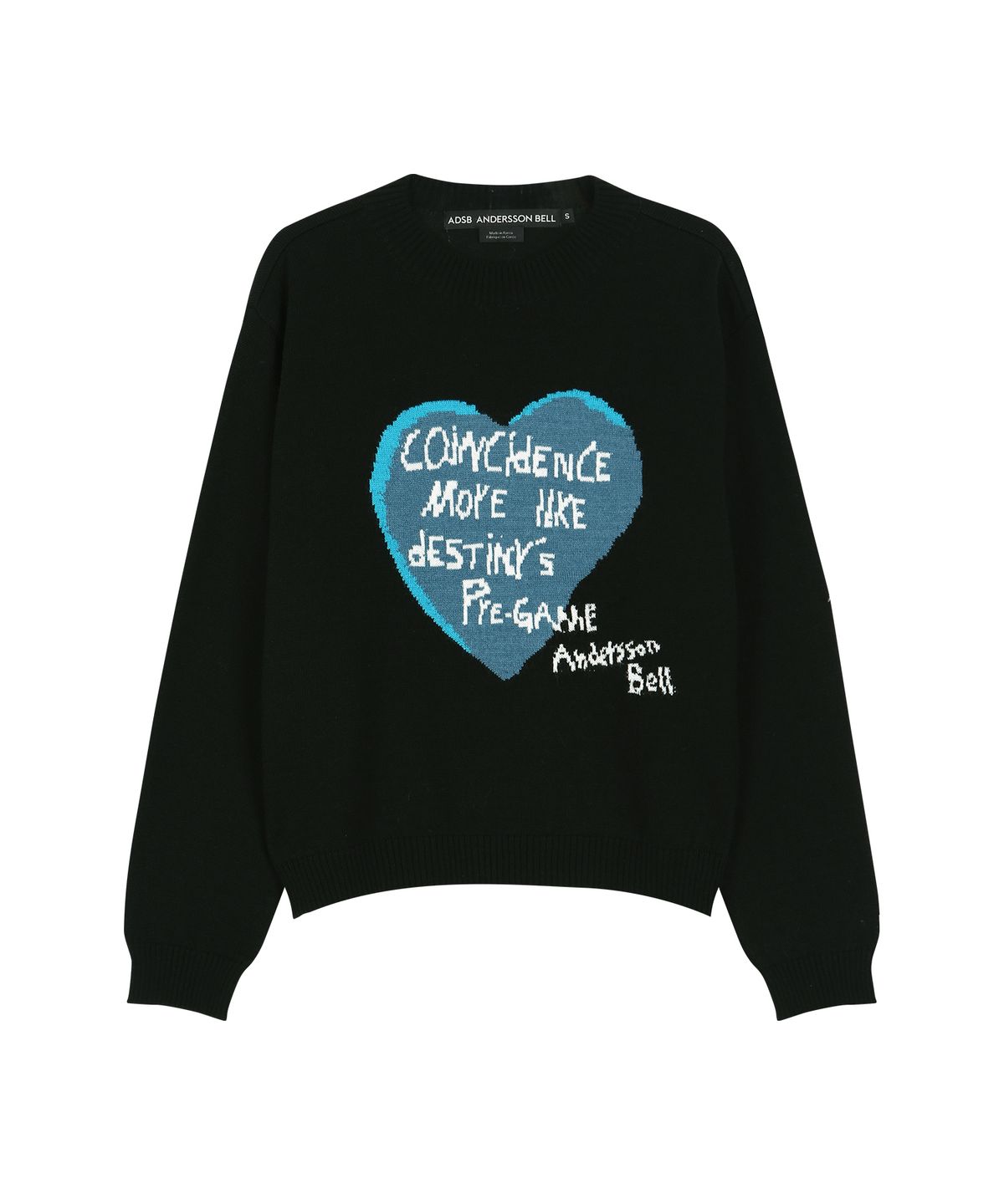 앤더슨벨(ADSB ANDERSSON BELL) GIRLS HEART MESSAGE CREW-NECK SWEATER atb1464w(BLACK)