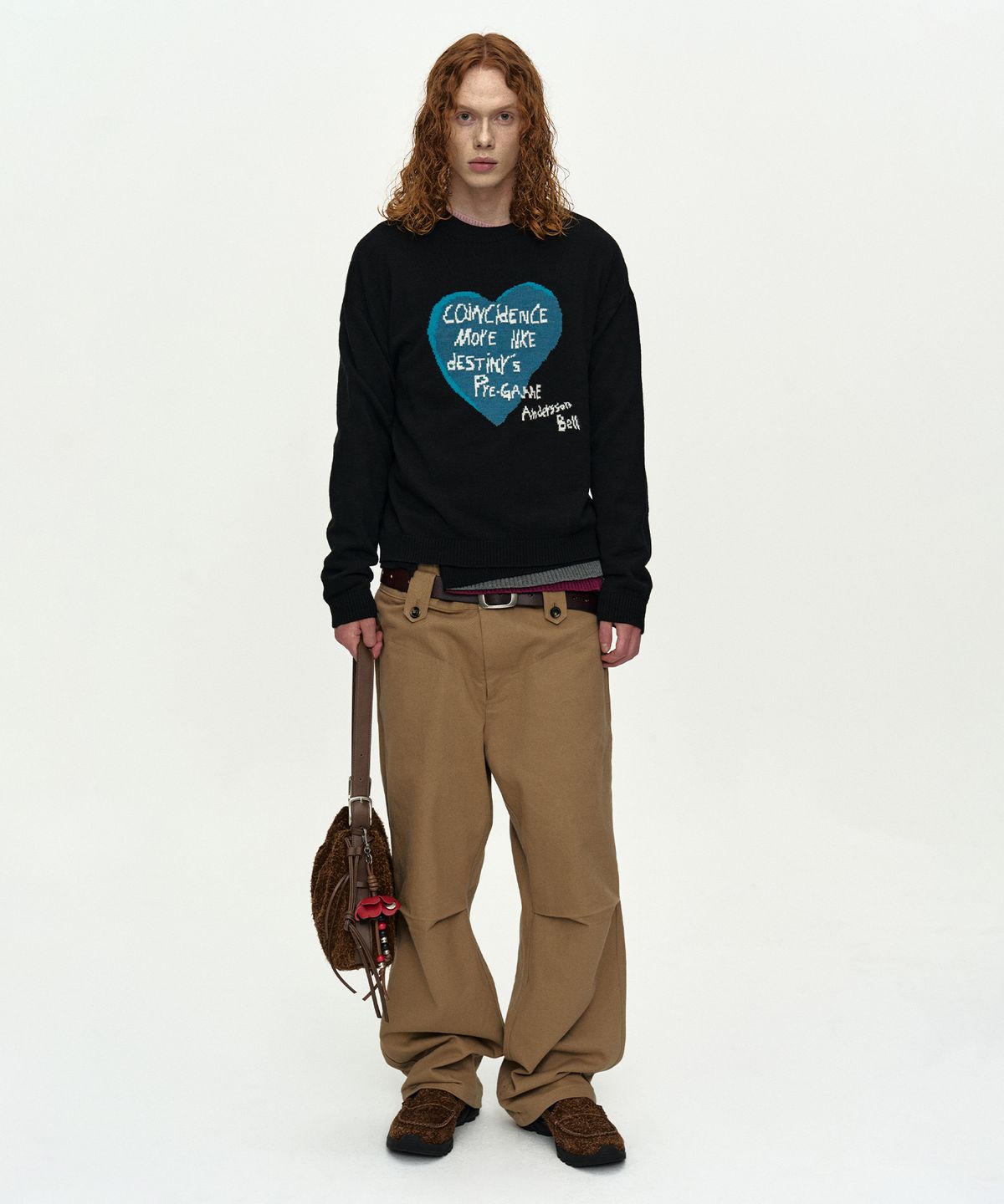 앤더슨벨(ADSB ANDERSSON BELL) BOYS HEART MESSAGE CREW-NECK SWEATER atb1453m(BLACK)
