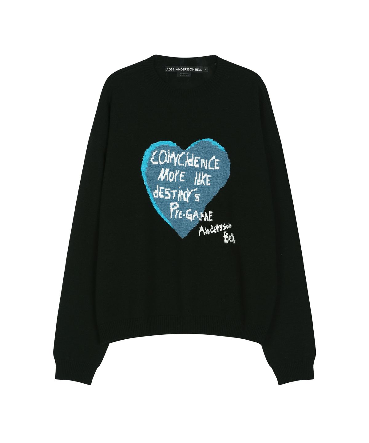 앤더슨벨(ADSB ANDERSSON BELL) BOYS HEART MESSAGE CREW-NECK SWEATER atb1453m(BLACK)