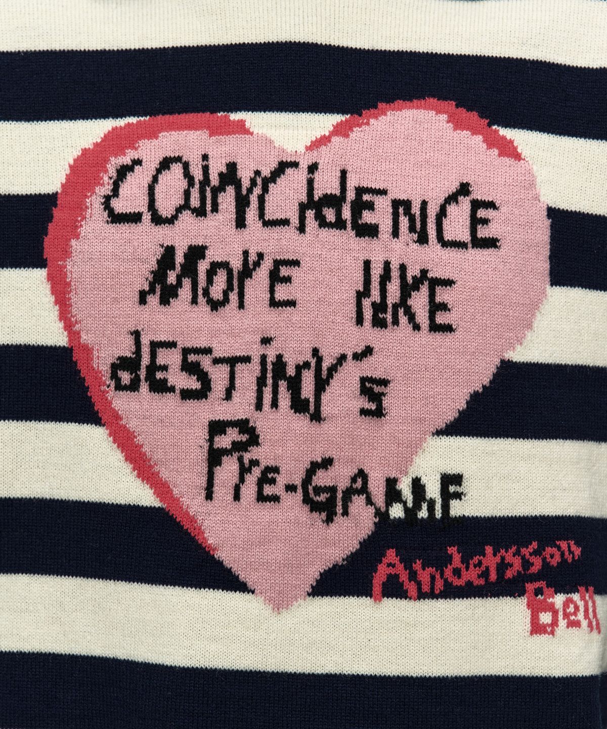 앤더슨벨(ADSB ANDERSSON BELL) GIRLS HEART MESSAGE CREW-NECK SWEATER atb1464w(NAVY/IVORY)