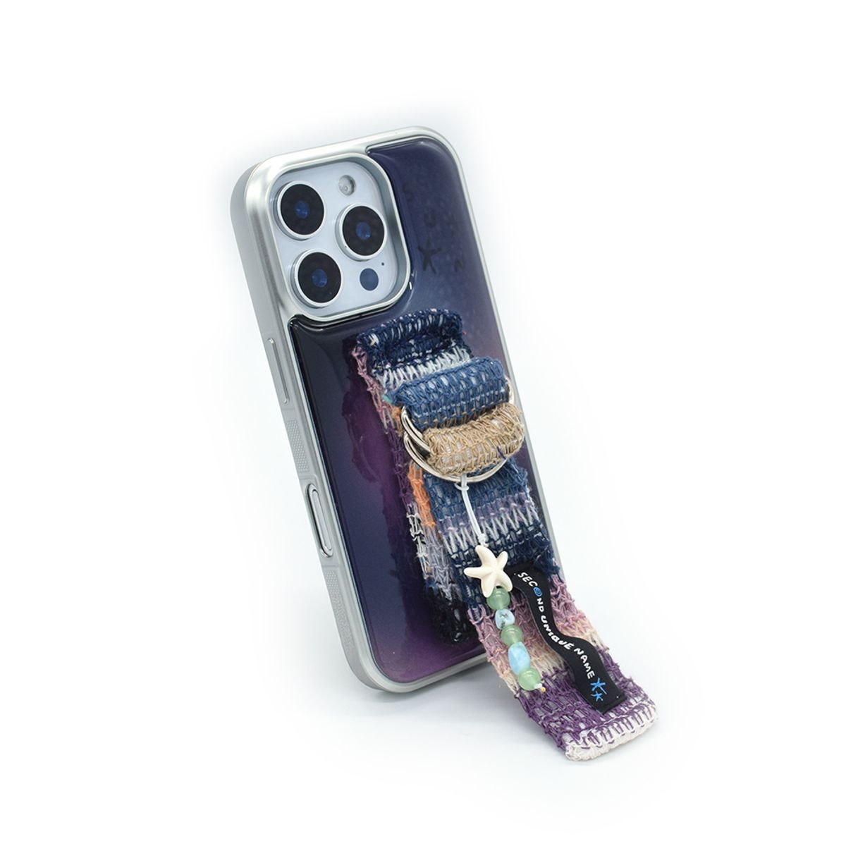 세컨드유니크네임(SECOND UNIQUE NAME) SUN CASE KNIT BELT MIDNIGHT (EPOXY SILVER)