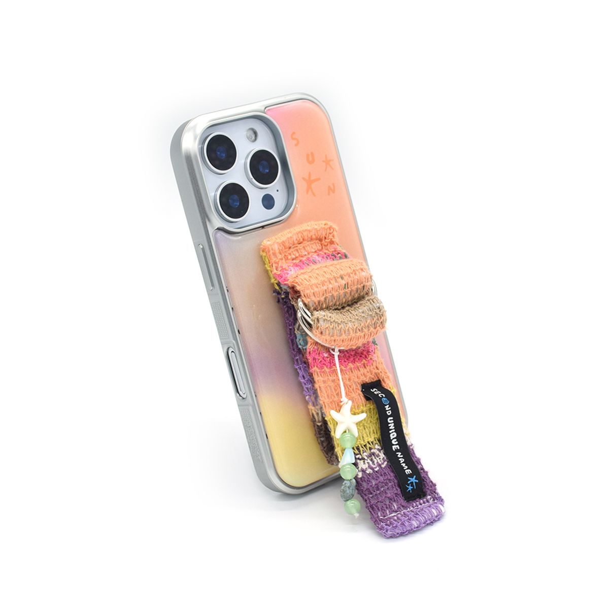 세컨드유니크네임(SECOND UNIQUE NAME) SUN CASE KNIT BELT SUNSET (EPOXY SILVER)