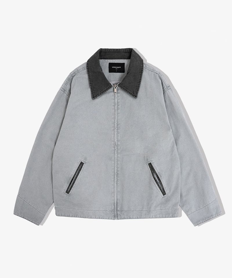 MUSINSA | UNDEROFF Soft Washed Cotton Work Jacket Black