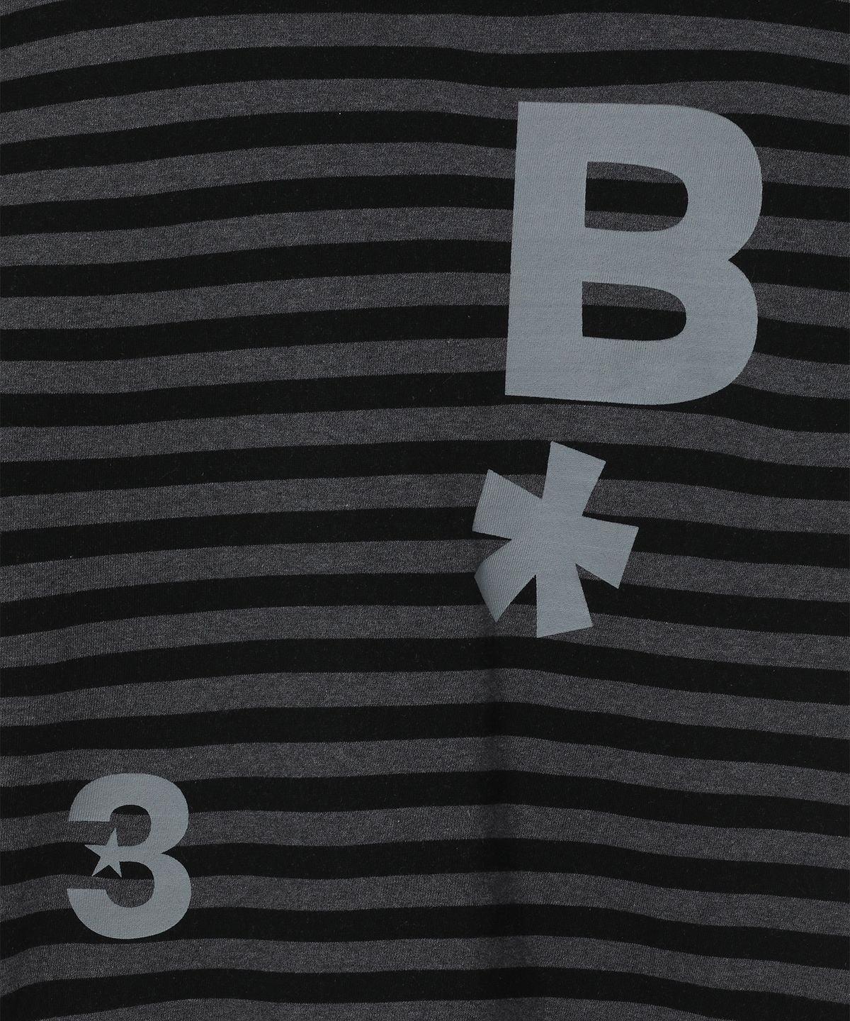 바우프(BAUF) B logo 슬림핏 후드 티셔츠 [스트라이프 블랙]