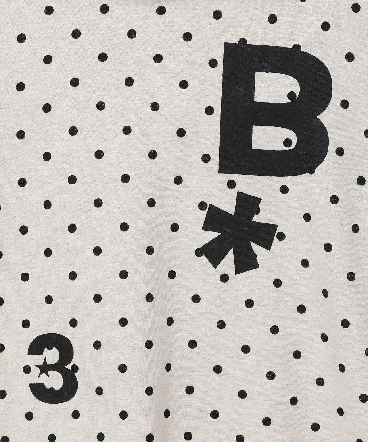 바우프(BAUF) B logo 슬림핏 후드 티셔츠 [도트 오트밀]