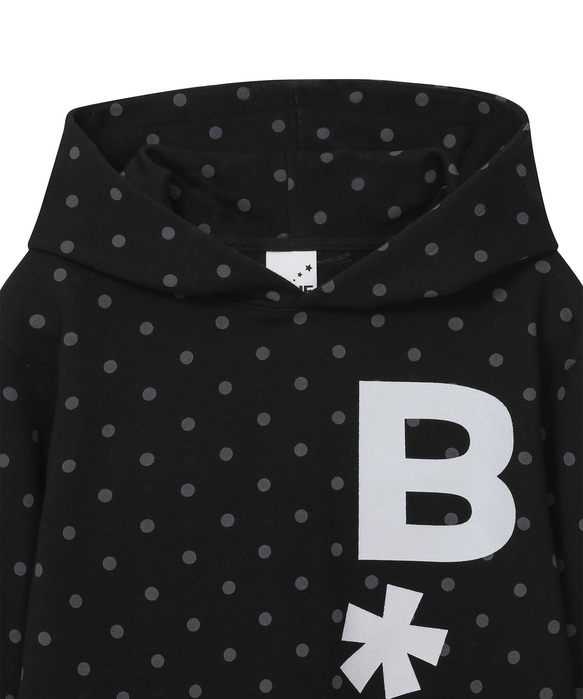 바우프(BAUF) B logo 슬림핏 후드 티셔츠 [도트 블랙]