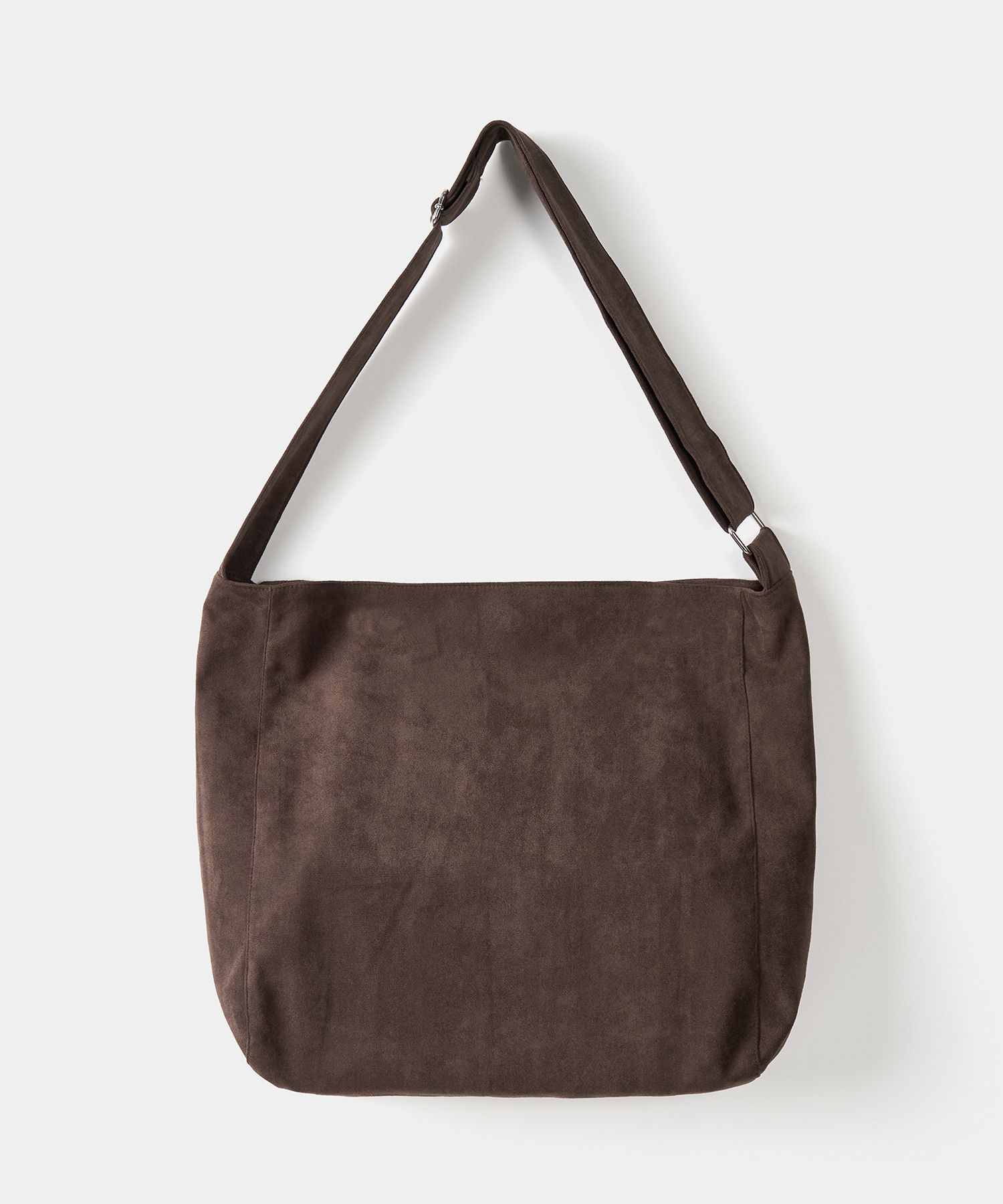 MUSINSA EXCONTAINER Muted Suede Crossbody Bag (DARK BROWN)