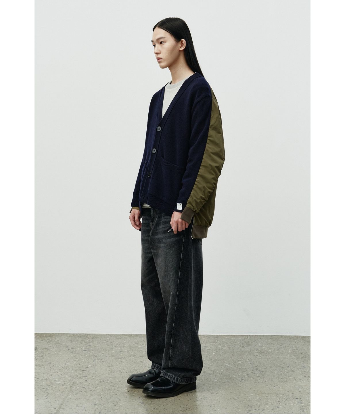 래코드(RECODE) Waist Raw Edged Denim Pants RKPAA25613BKX