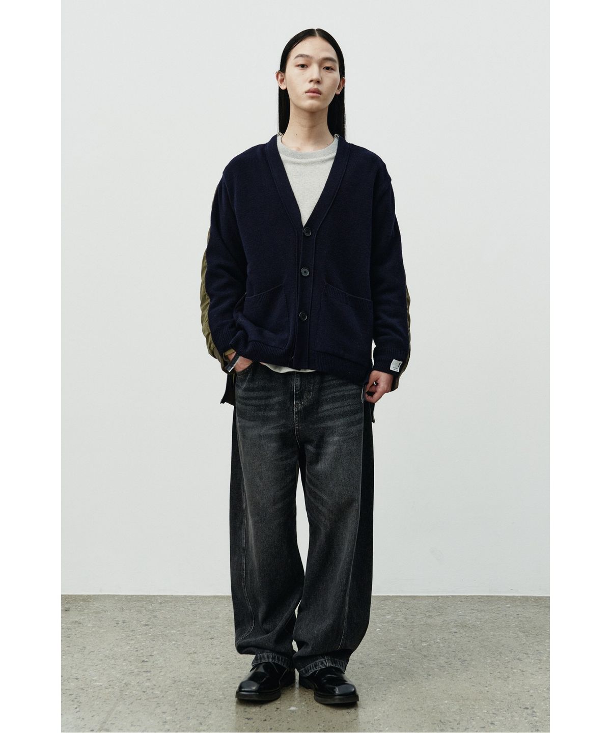 래코드(RECODE) Waist Raw Edged Denim Pants RKPAA25613BKX