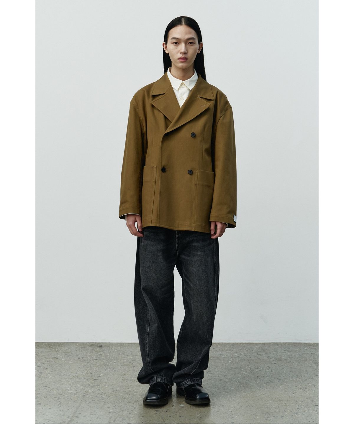 래코드(RECODE) Waist Raw Edged Denim Pants RKPAA25613BKX