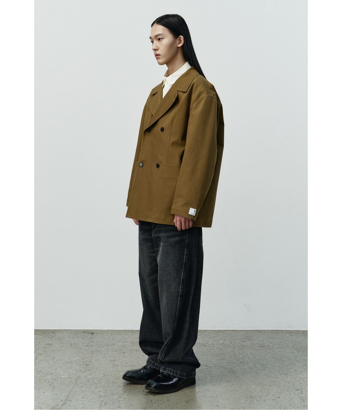 래코드(RECODE) Waist Raw Edged Denim Pants RKPAA25613BKX