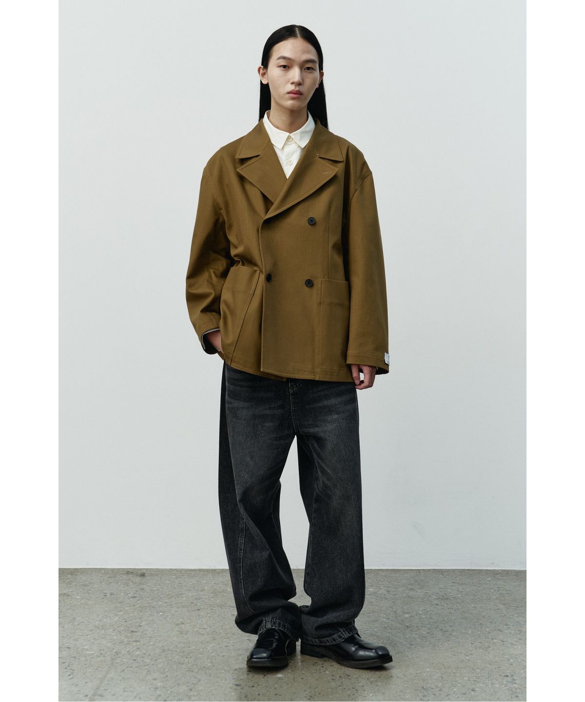 래코드(RECODE) Waist Raw Edged Denim Pants RKPAA25613BKX