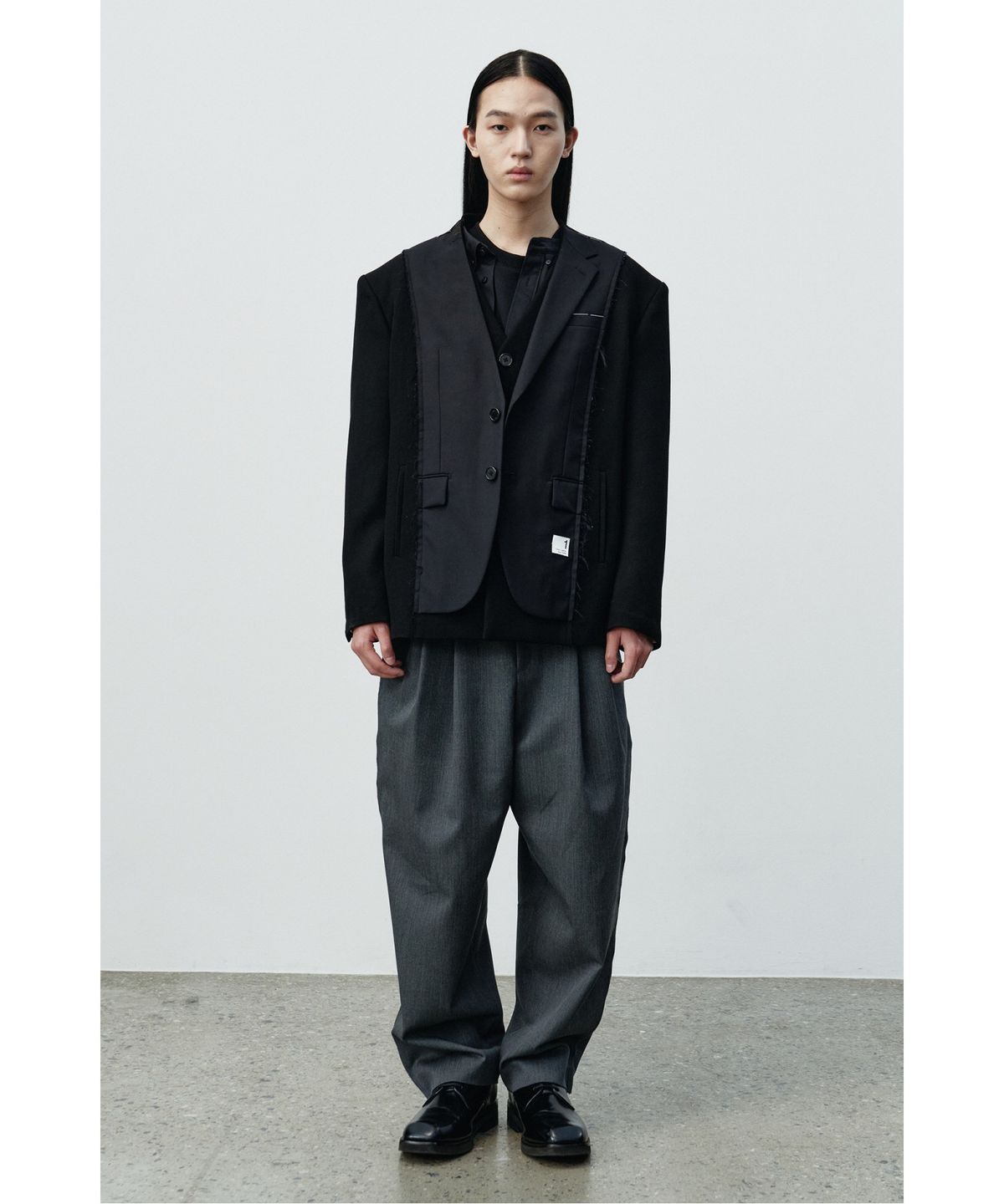 래코드(RECODE) Curved Two Tuck Pants RKPAA25614GYX