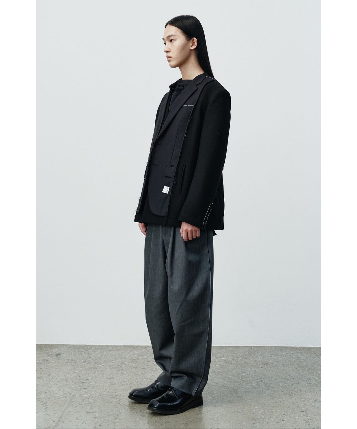 래코드(RECODE) Curved Two Tuck Pants RKPAA25614GYX