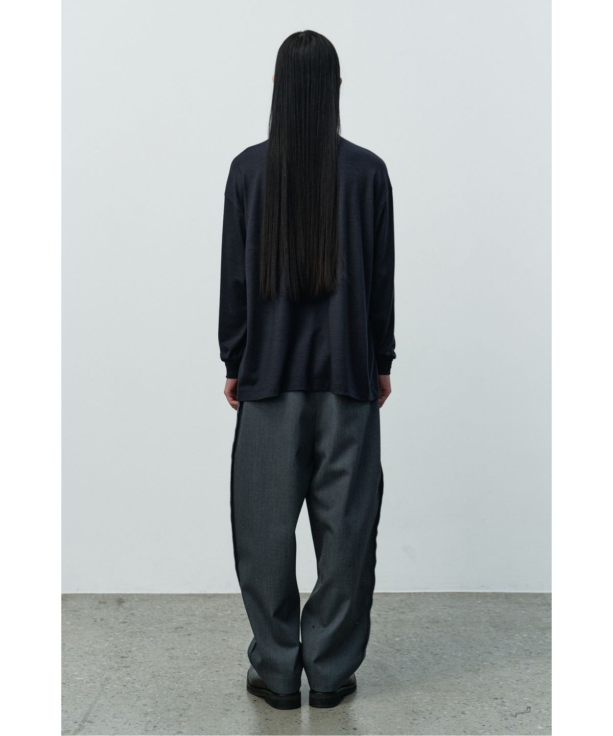 래코드(RECODE) Curved Two Tuck Pants RKPAA25614GYX