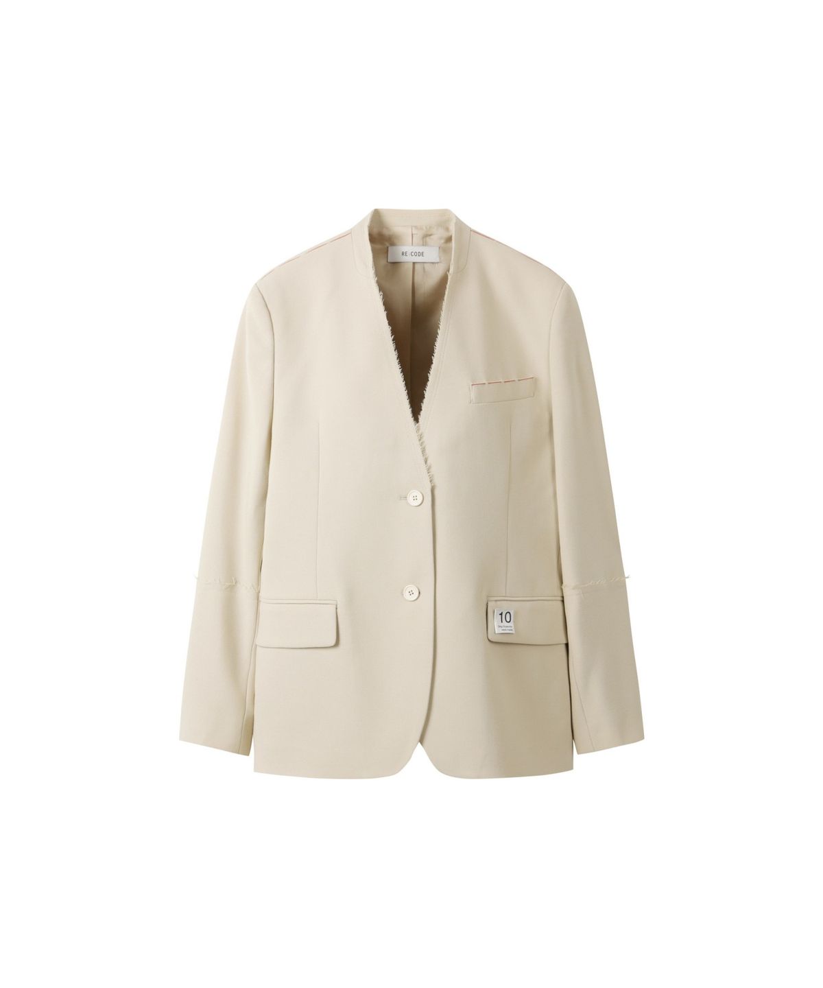 래코드(RECODE) Collarless Wool Jacket RQJAW25508IVX