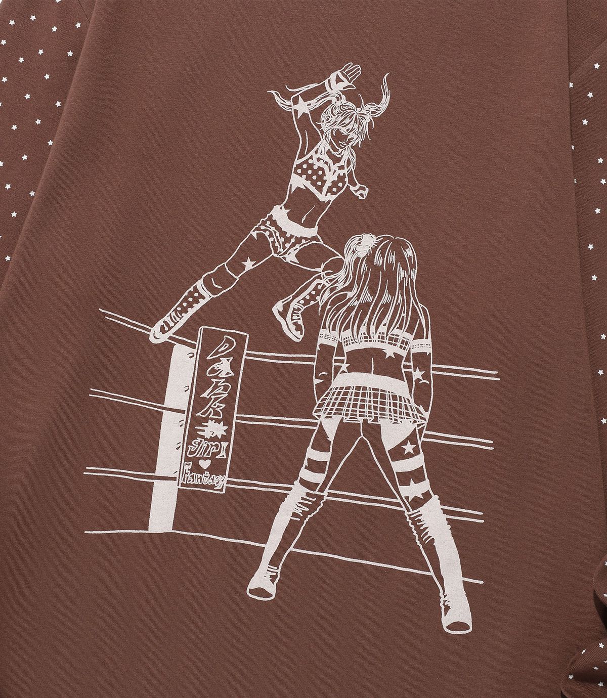 나이스고스트클럽(NICEGHOSTCLUB) WRESTLING STAR L/S TEE_BROWN(NG2FFUT552A)