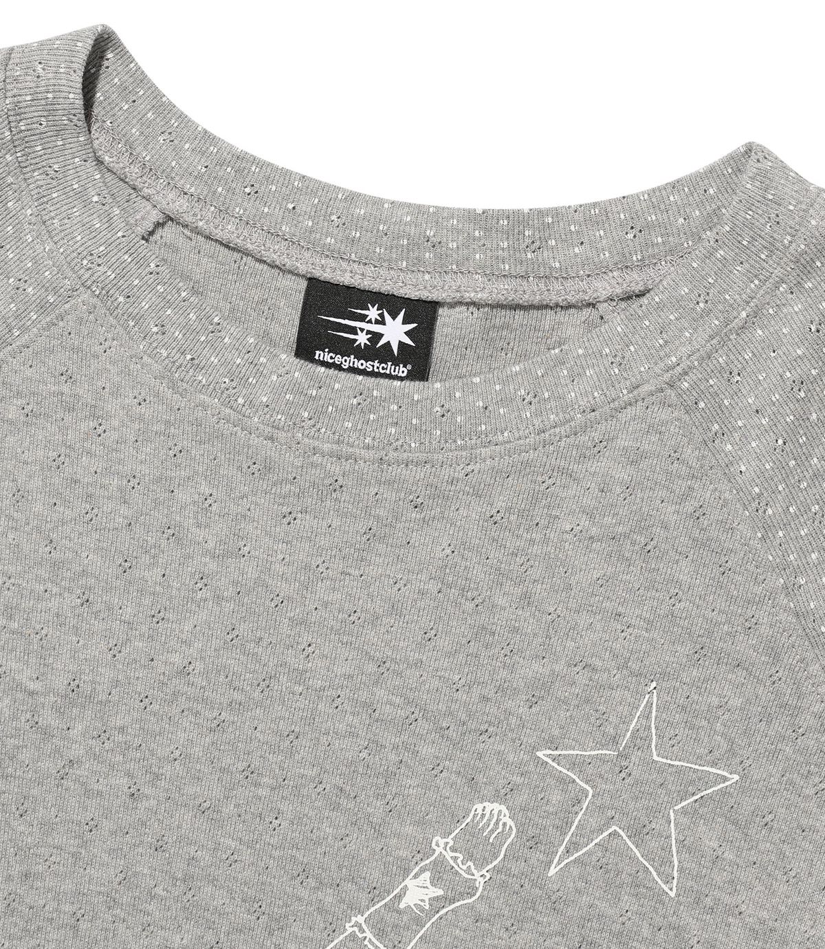 나이스고스트클럽(NICEGHOSTCLUB) GIRL GANG STAR SLIM L/S TEE_GREY(NG2FFUT554A)