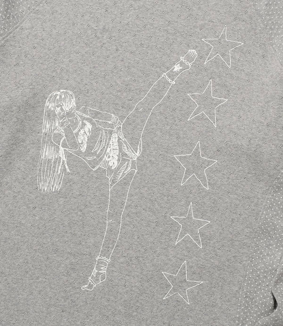 나이스고스트클럽(NICEGHOSTCLUB) GIRL GANG STAR SLIM L/S TEE_GREY(NG2FFUT554A)