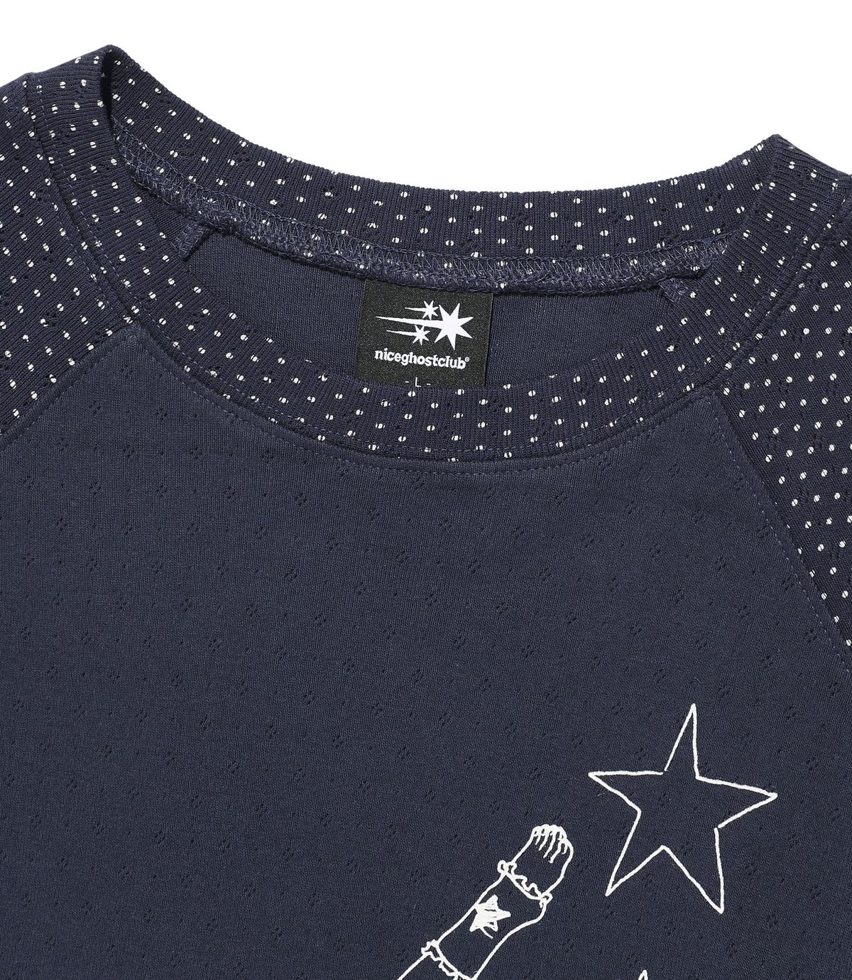 나이스고스트클럽(NICEGHOSTCLUB) GIRL GANG STAR SLIM L/S TEE_NAVY(NG2FFUT554A)