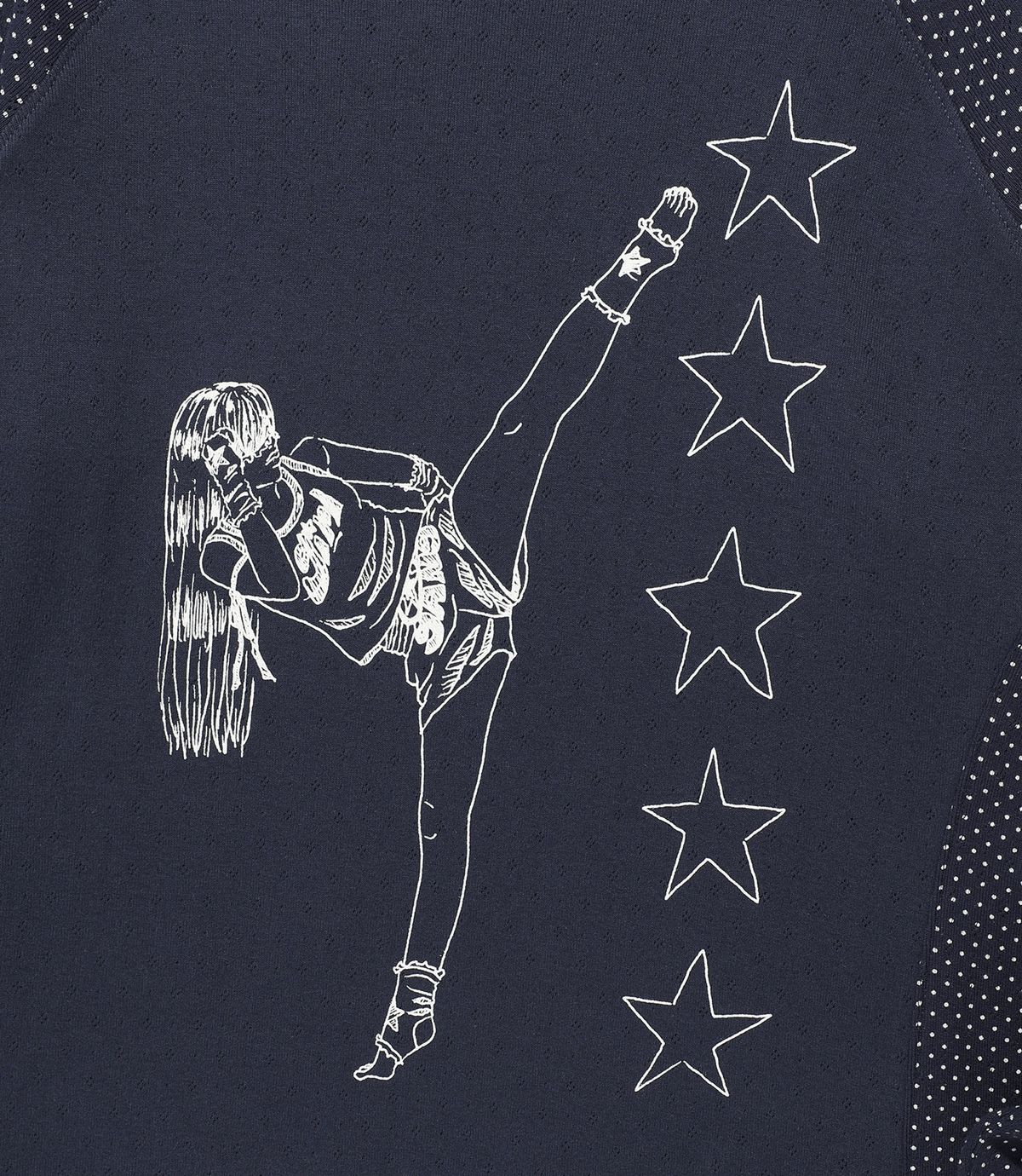 나이스고스트클럽(NICEGHOSTCLUB) GIRL GANG STAR SLIM L/S TEE_NAVY(NG2FFUT554A)