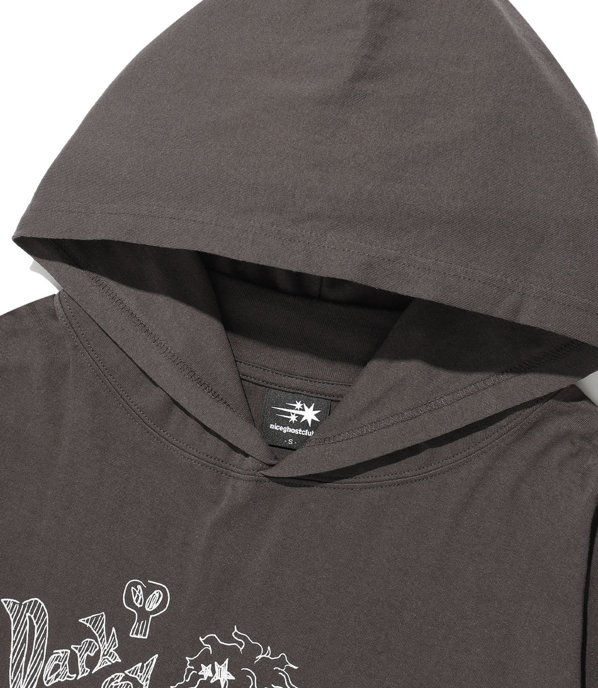 나이스고스트클럽(NICEGHOSTCLUB) DOODLE BIG BIG L/S HOODIE_CHARCOAL(NG2FFUT558A)