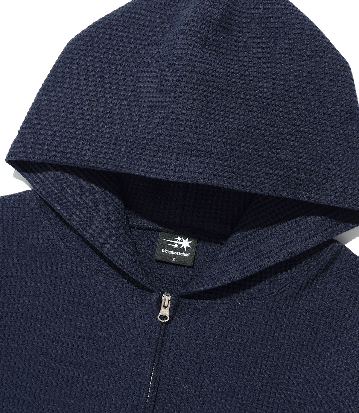 나이스고스트클럽(NICEGHOSTCLUB) THE GIRL GANG WAFFLE HOODIE ZIPUP_NAVY(NG2FFUM482A)