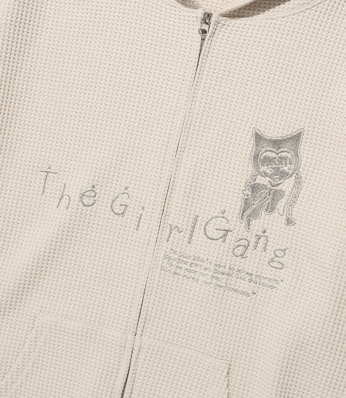 나이스고스트클럽(NICEGHOSTCLUB) THE GIRL GANG WAFFLE HOODIE ZIPUP_BEIGE(NG2FFUM482A)