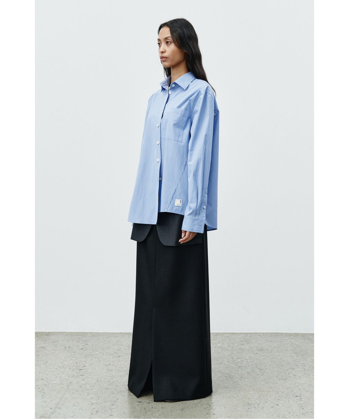 래코드(RECODE) Half Jacket Mixed Skirt RQKAA25534BKX