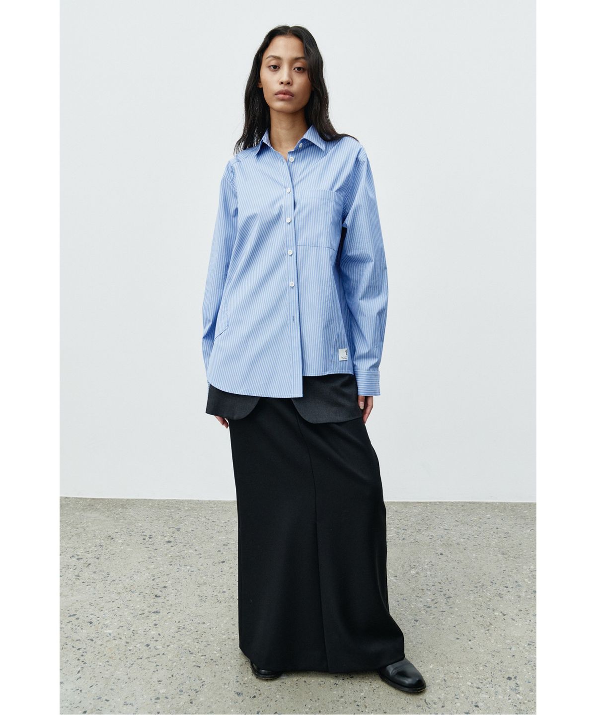 래코드(RECODE) Half Jacket Mixed Skirt RQKAA25534BKX