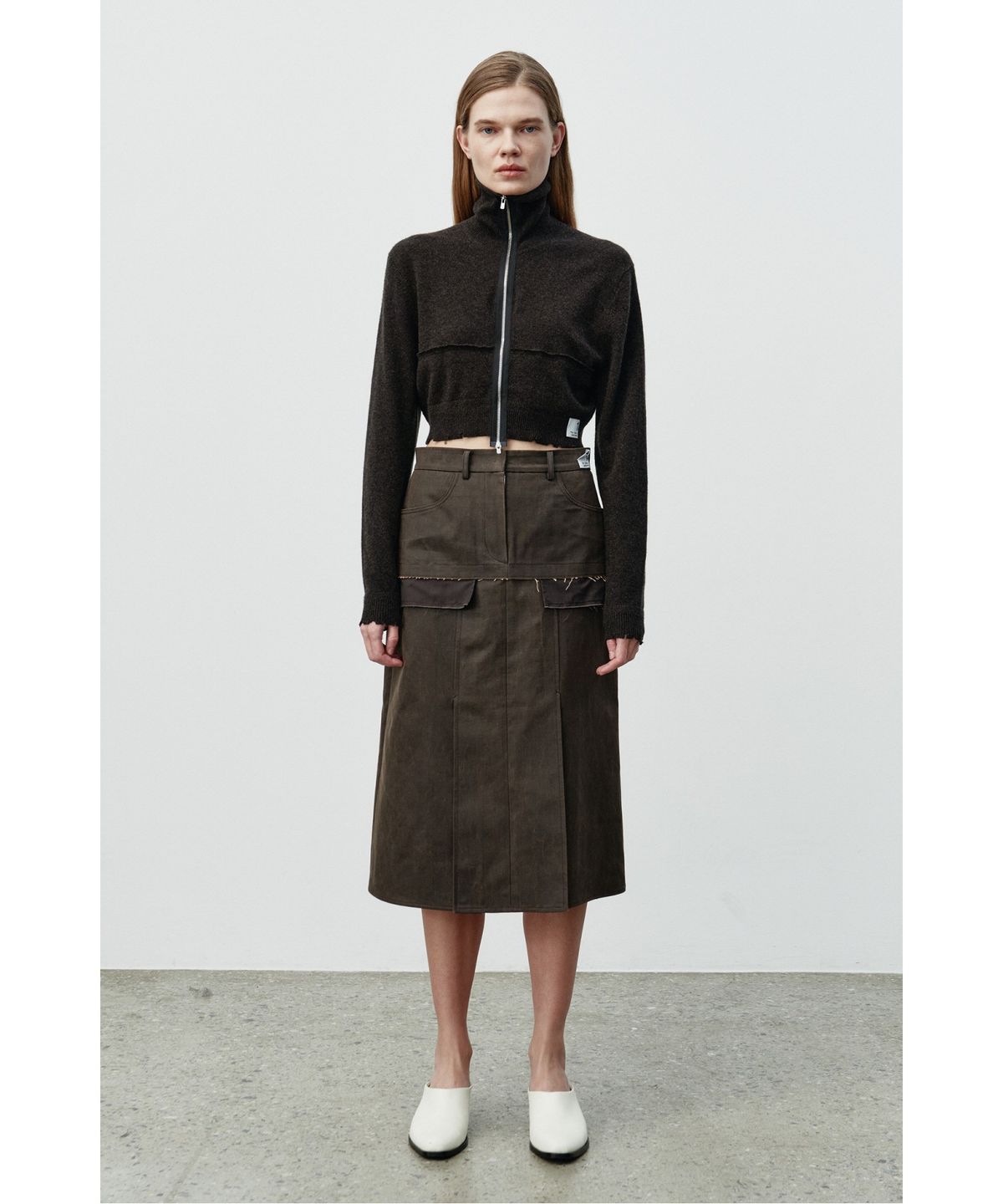 래코드(RECODE) Faux Leather Skirt RQKAA25547BRX