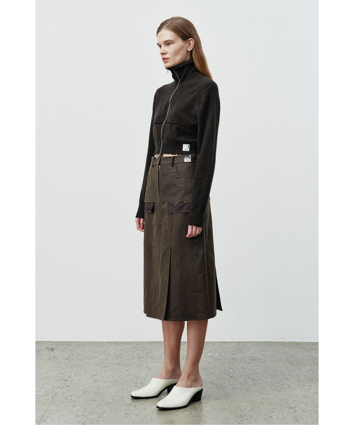 래코드(RECODE) Faux Leather Skirt RQKAA25547BRX