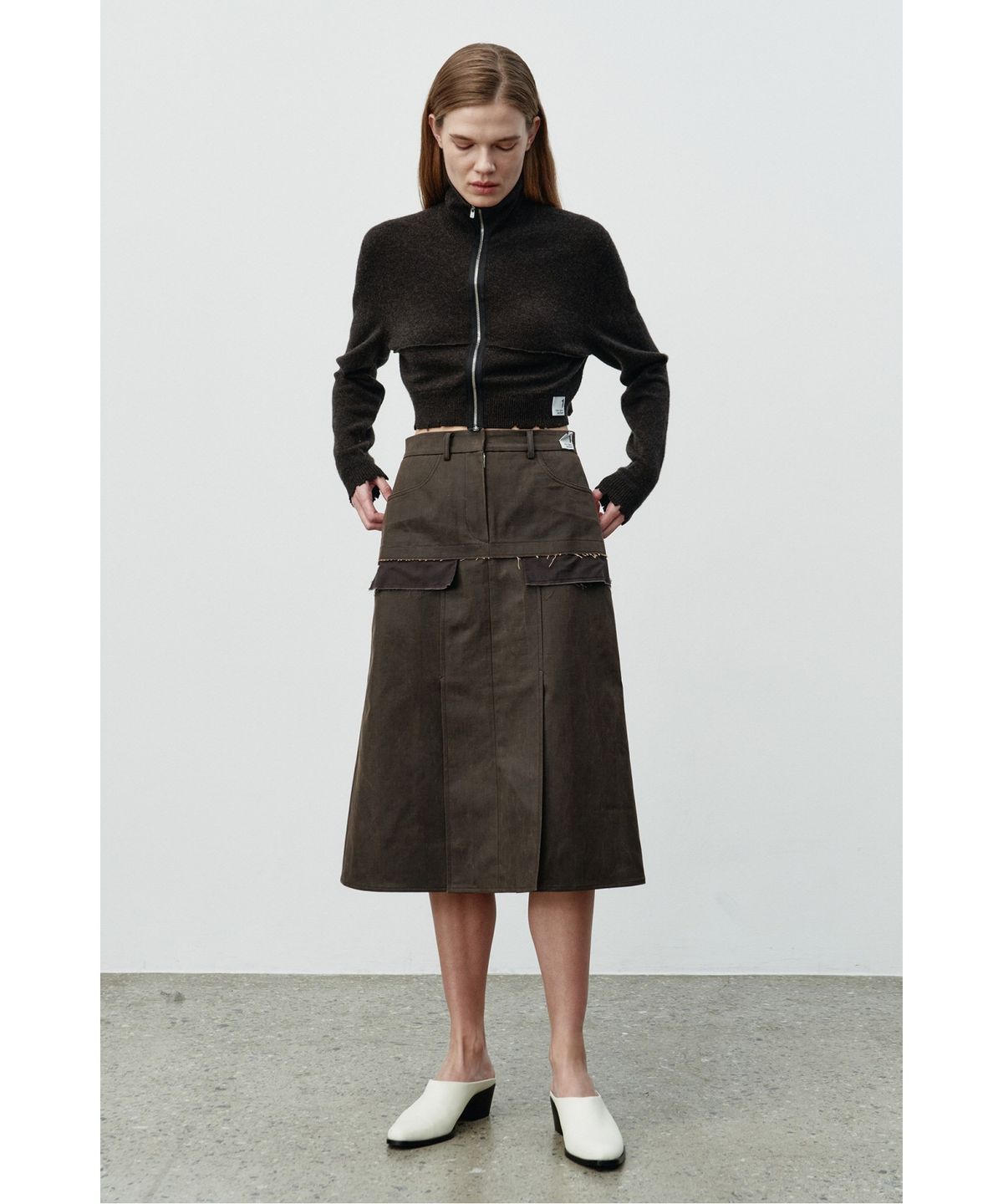 래코드(RECODE) Faux Leather Skirt RQKAA25547BRX
