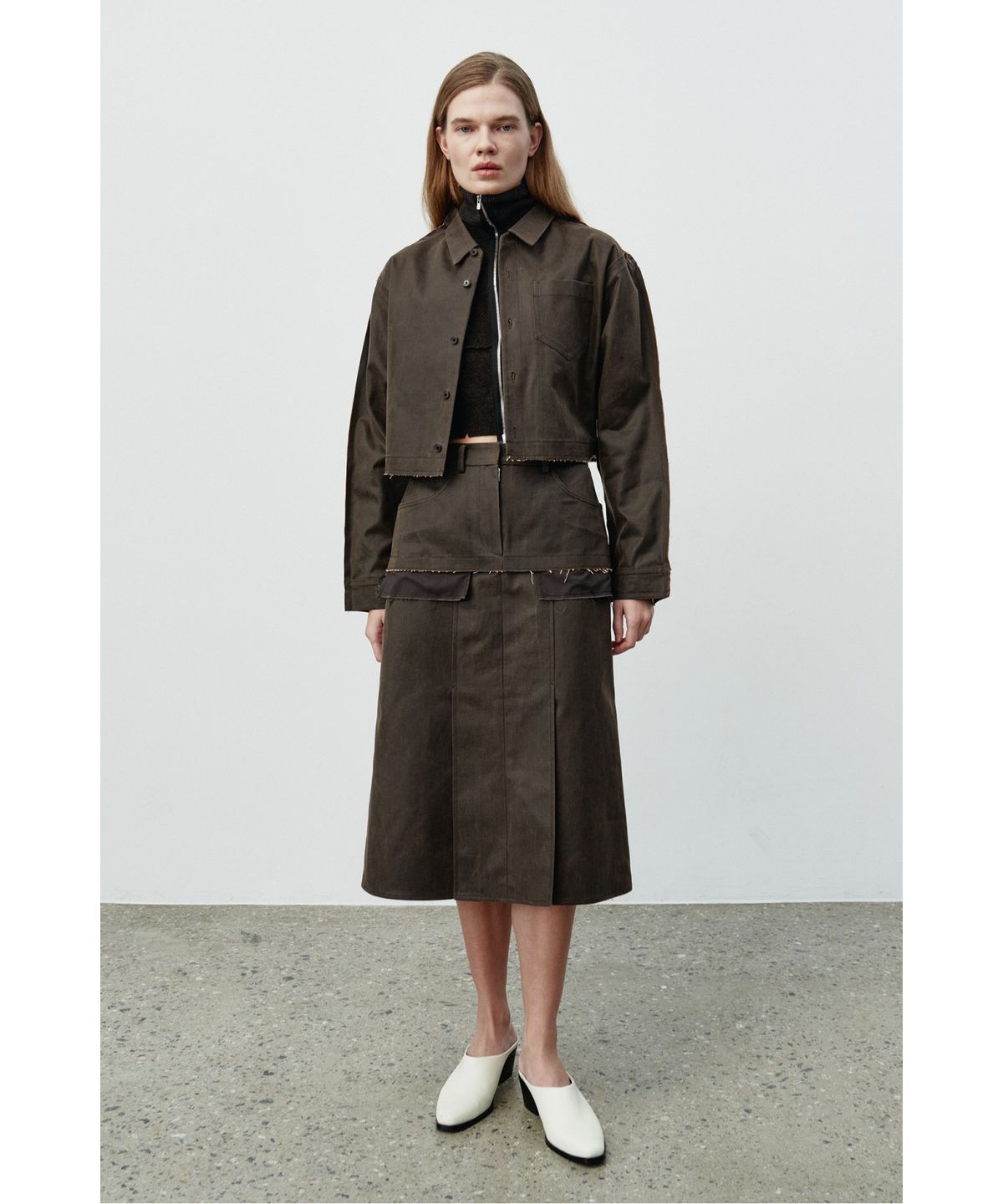 래코드(RECODE) Faux Leather Skirt RQKAA25547BRX