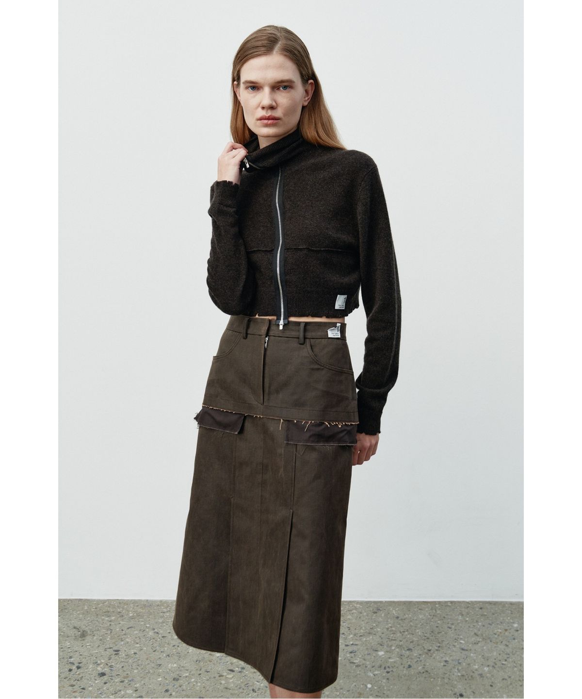 래코드(RECODE) Faux Leather Skirt RQKAA25547BRX