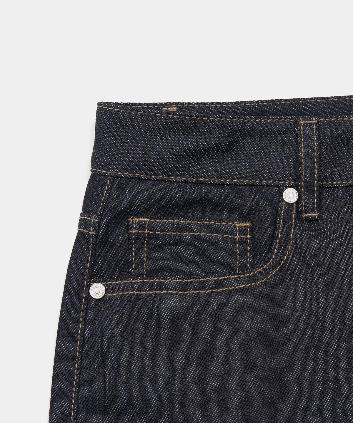 엑스컨테이너(EXCONTAINER) 세미 와이드 로우 데님 팬츠 (RAW INDIGO)