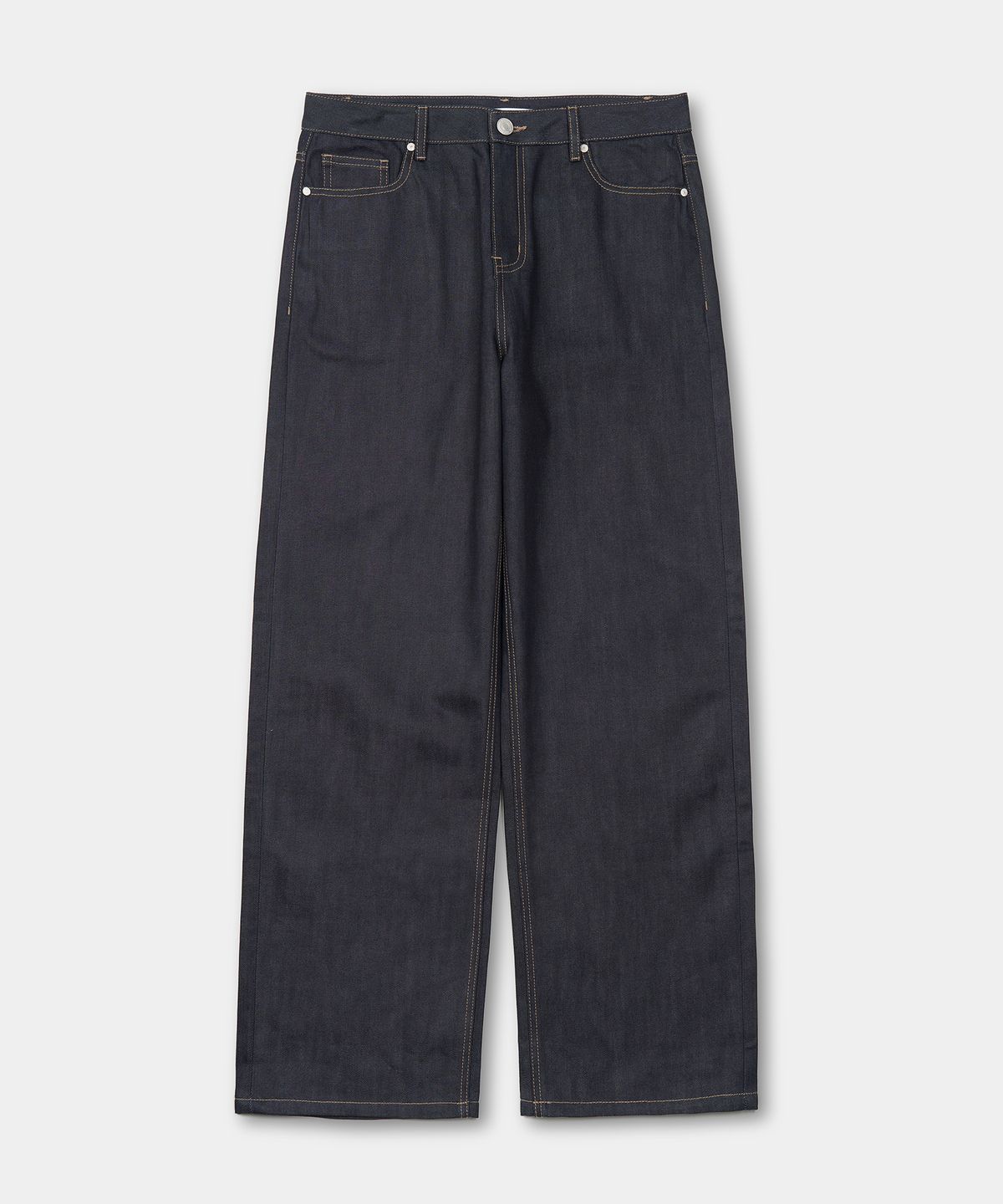 엑스컨테이너(EXCONTAINER) 세미 와이드 로우 데님 팬츠 (RAW INDIGO)