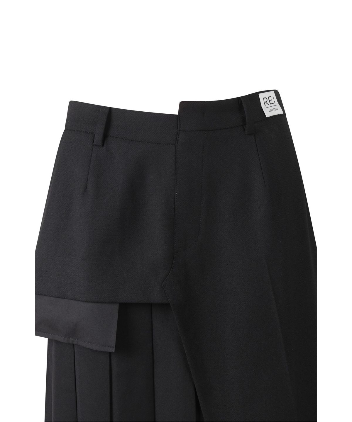 래코드(RECODE) Asymmetric Pleats Skirt RQKAA25537BKX