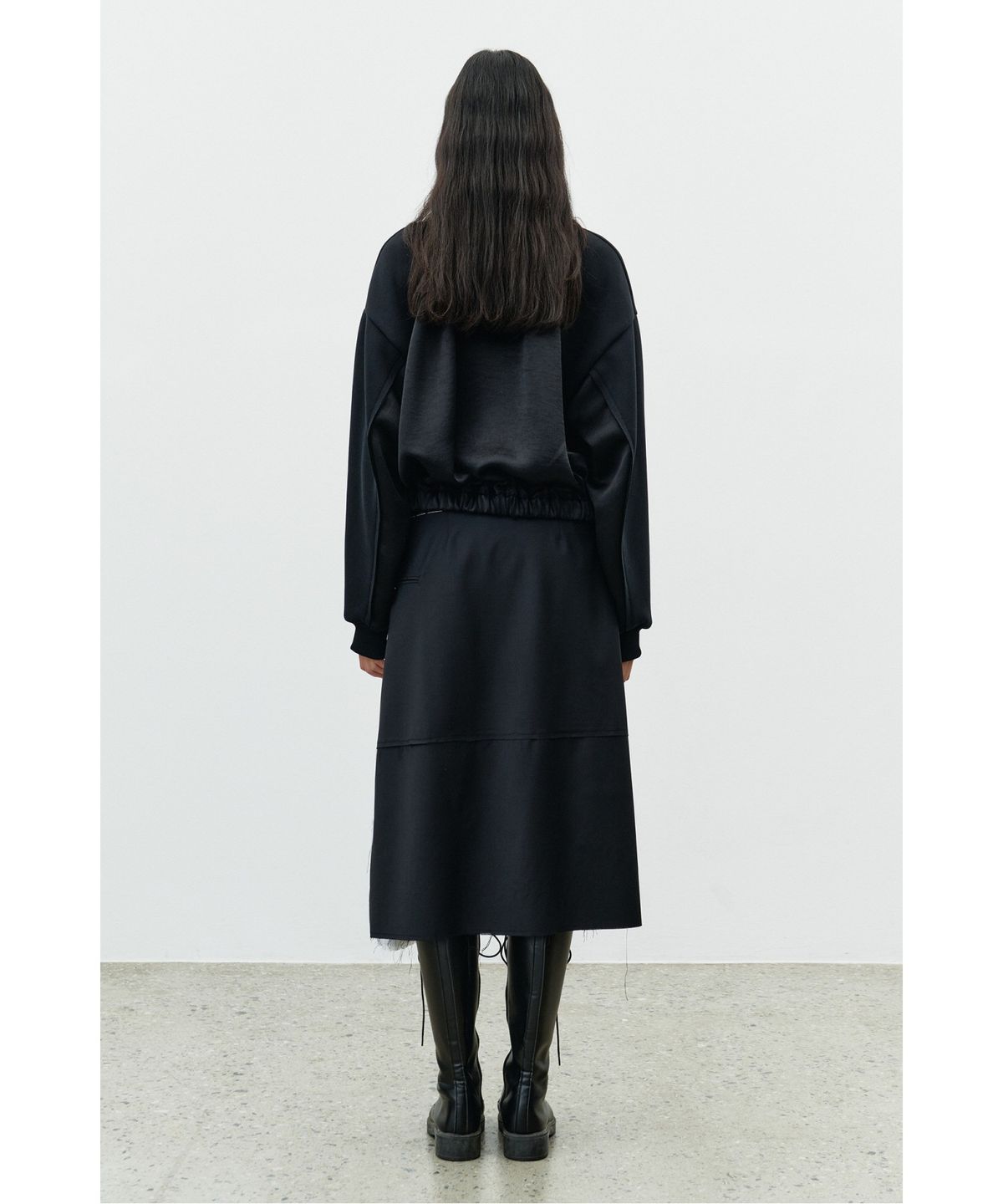래코드(RECODE) Jacket Detail Fluttered Skirt RQKAA25533BKX