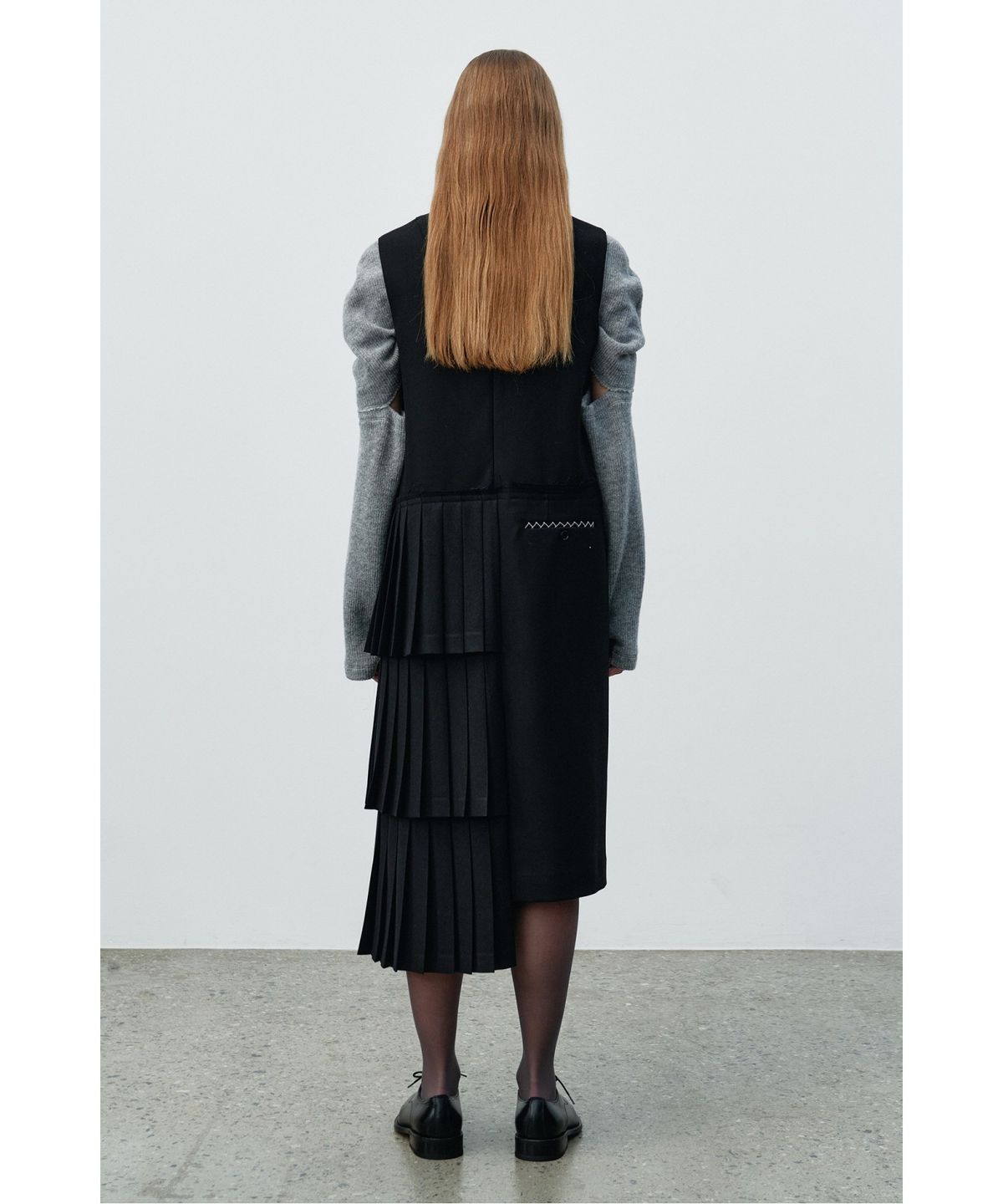 래코드(RECODE) Pleats Layered Sleeveless Dress RQDAA25540BKX