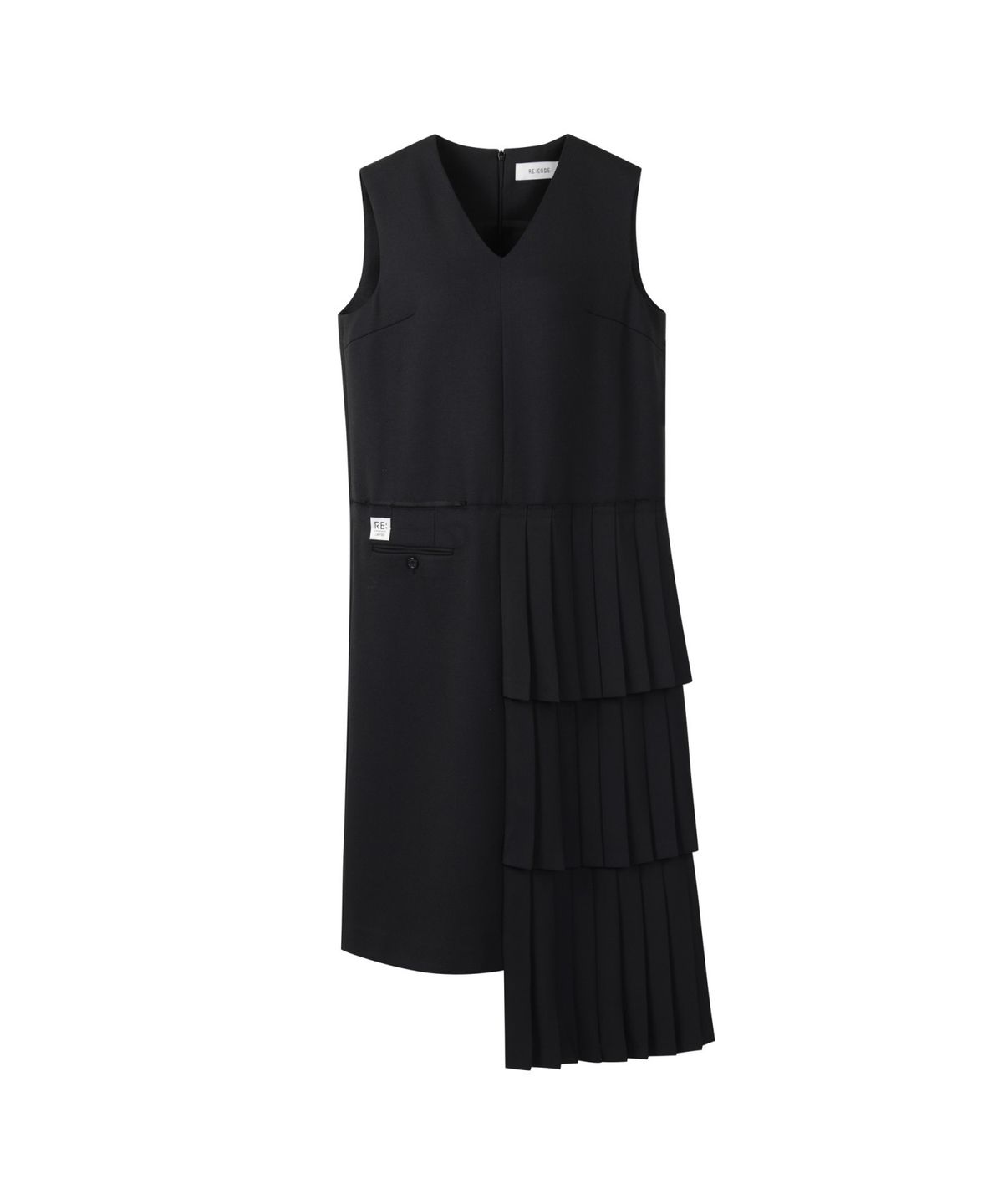 래코드(RECODE) Pleats Layered Sleeveless Dress RQDAA25540BKX