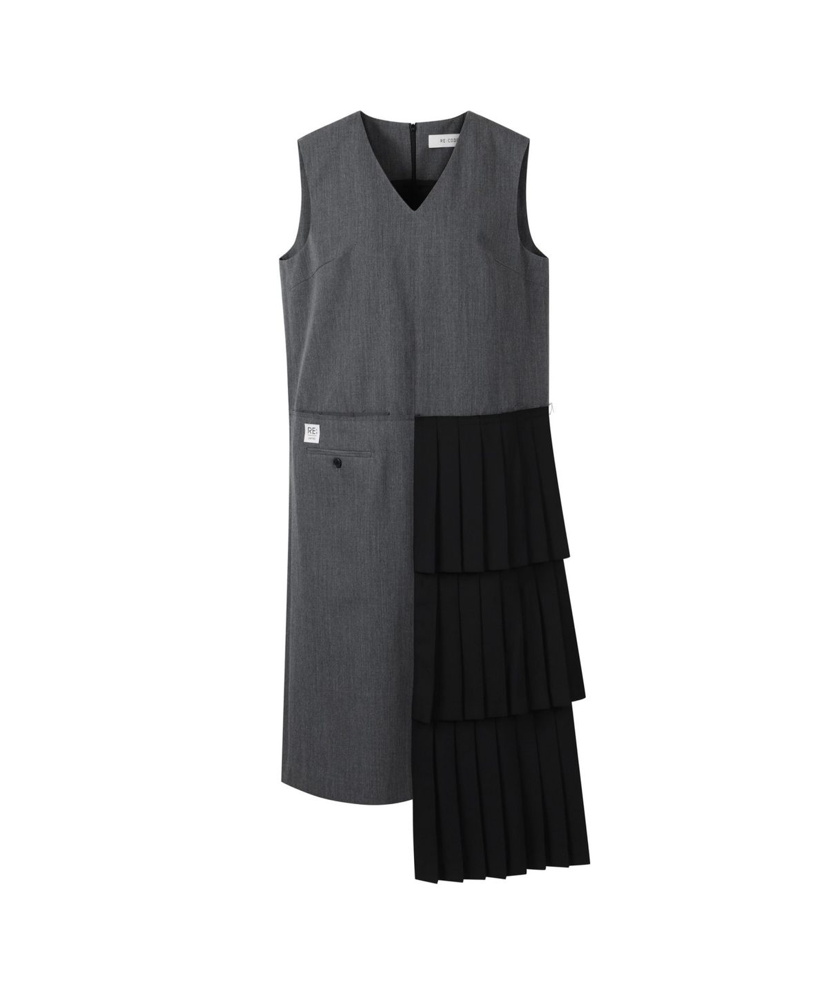 래코드(RECODE) Pleats Layered Sleeveless Dress RQDAA25540GYX