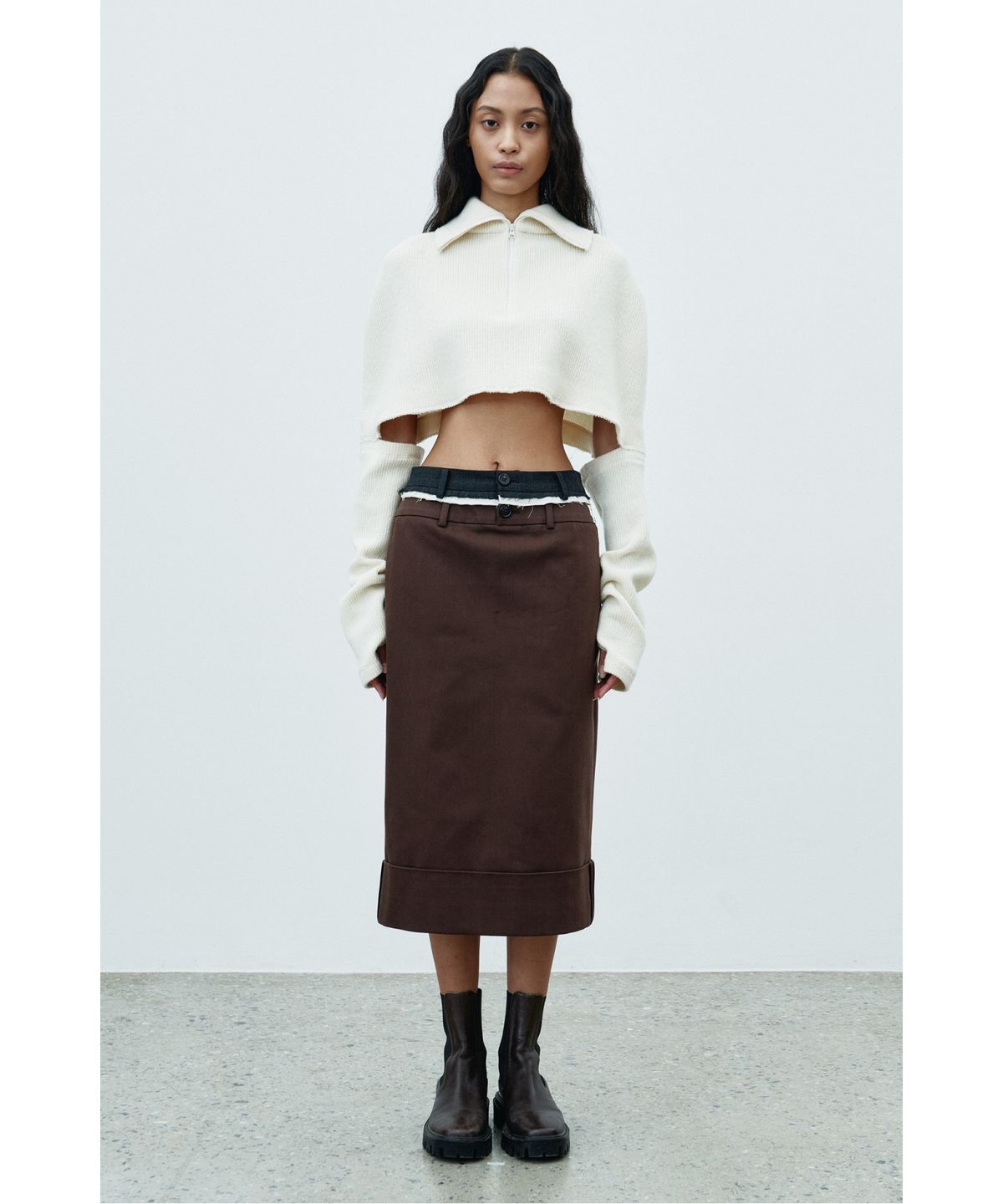 래코드(RECODE) Two way Shawl Knit  RQWAA25516IVX